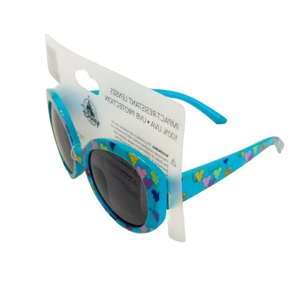 Disney Parks Mickey Colorful Balloons Frame Sunglasses Child Kids Aqua Blue NEW - Picture 3 of 9
